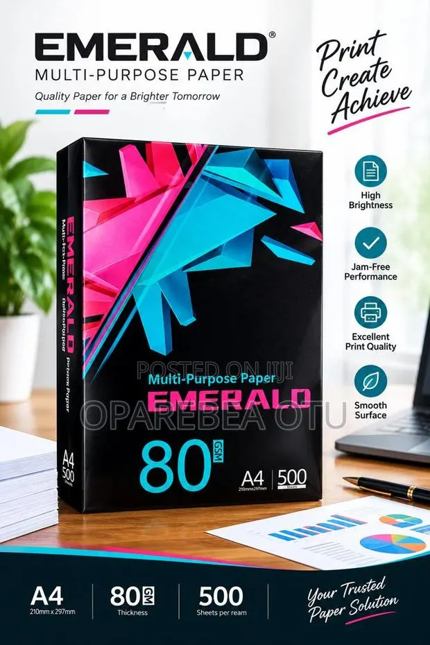 A4 Paper- Emerald 80GSM · Photo 1