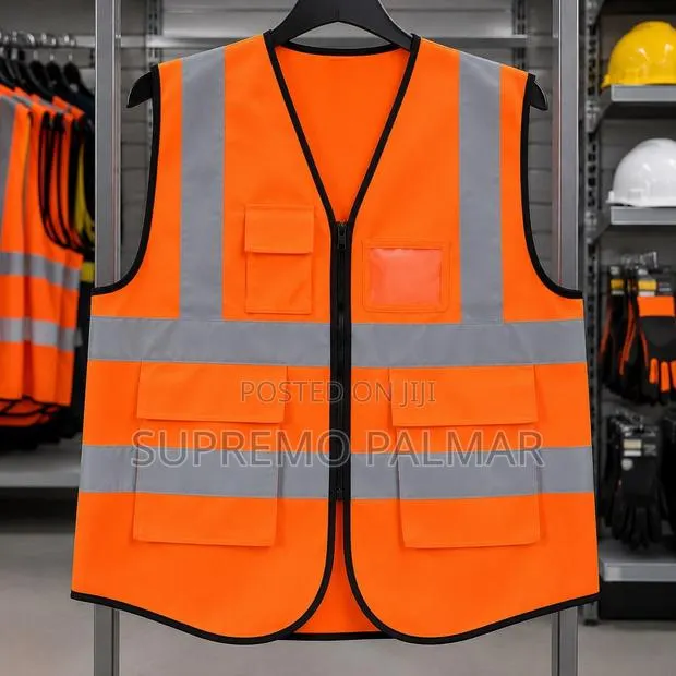Orange Safety Vest for Construction Workers – Multi-Pocket Design · Photo 1