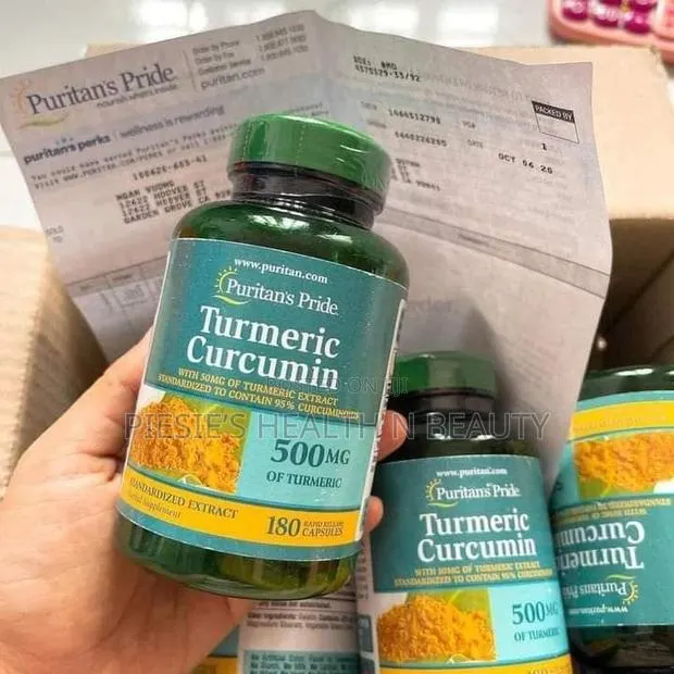 Puritan's Pride Turmeric Curcumin 500mg 180 Capsules · Photo 1