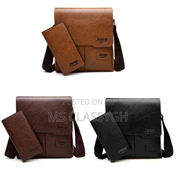 Jeep Men Bag 2 PCS Set Man Leather Messenger Shouder Bag · Photo 1