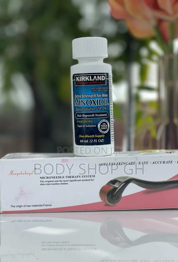 Beard Growth Starter Pack- Kirkland Minoxidil +Derma Roller · Photo 1