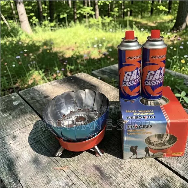 Wind Proof Camping Stove With 2 Gas Refills · Photo 1
