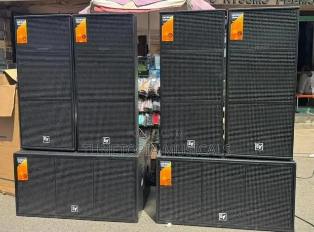 2pairs Electro-voice(Ev) Full Range And Double Bass And Amplifier Rack · Photo 1
