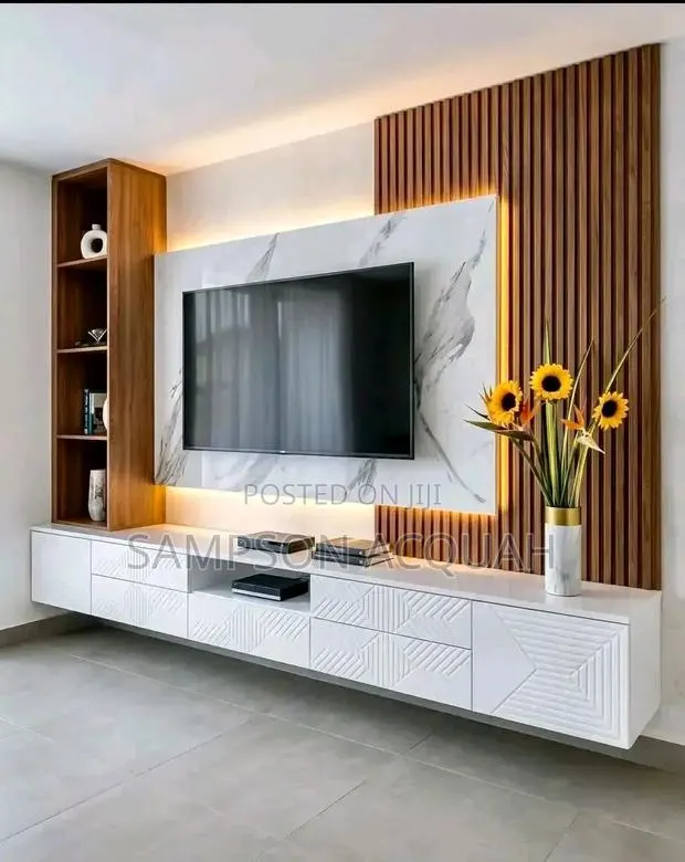 Simple TV Stand - Simple TV Cabinet -TV Designs With Lighting System · Photo 1