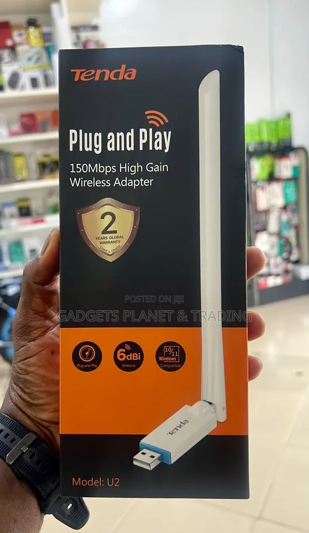 Tenda Plug and Play High Gain Wirelss Adapter With 6dbi Antenna - U2 · Photo 1