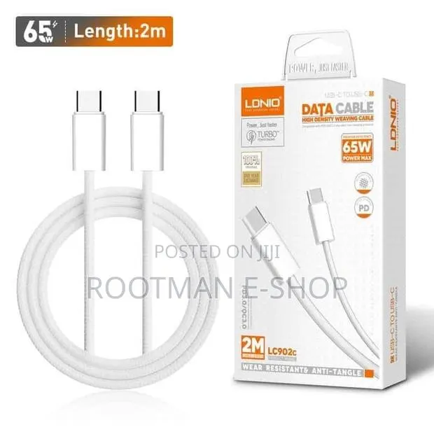 Ldnio LC901c/LC902c 65W USB-C to USB-C Fast Charging Data Cable · Photo 1