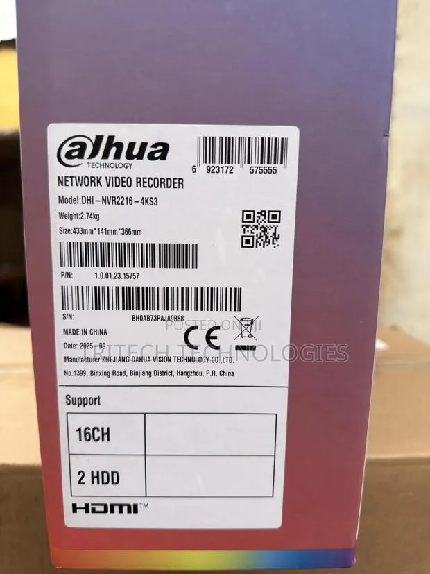 Dahua Nvr 16ch None Poe Dhi-nvr2216-4ks3 · Photo 1