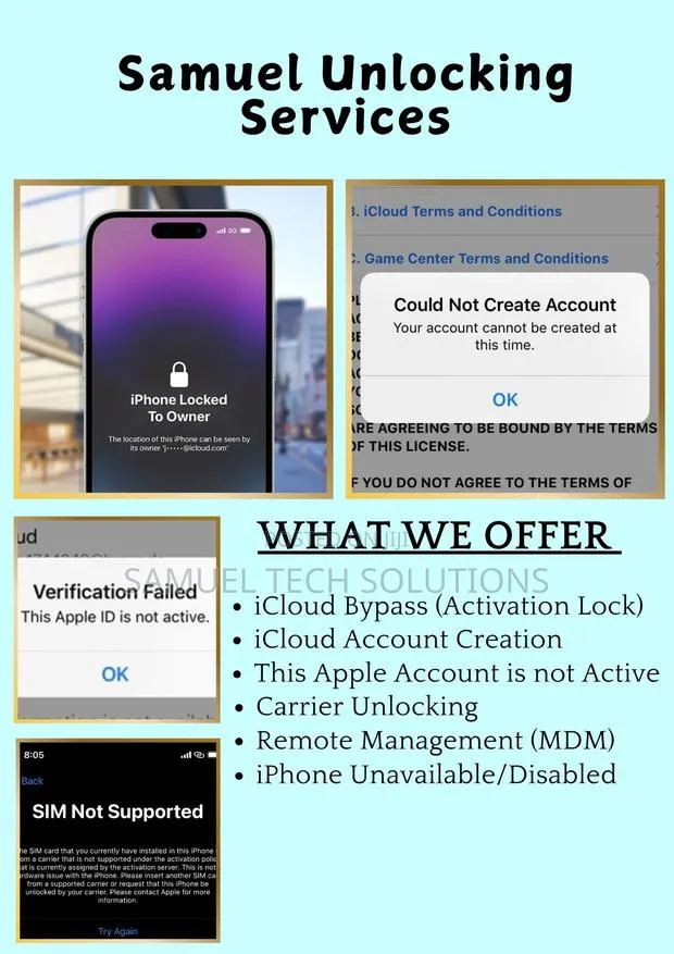 Icloud Bypass And Carrier Unlocking · Photo 1