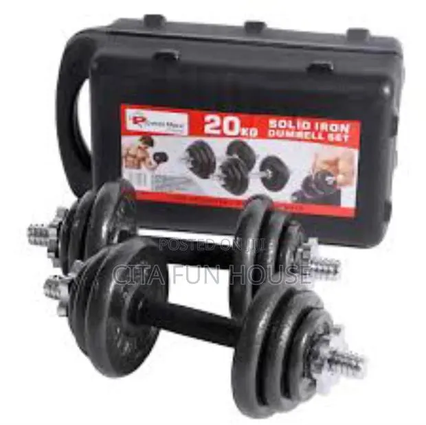 20kg Dumbells Set Weight Solid Iron Plates/ Barbell