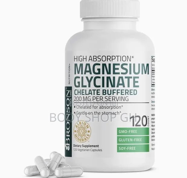 Magnesium Glycinate 200 Mg Chelated for High Absorption, 120 Caps · Photo 1