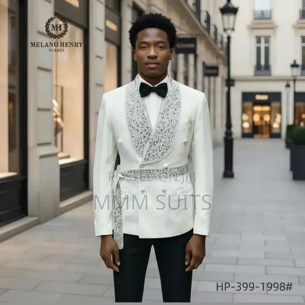 2-piece Classic Turkish Melano Double-breasted Men's Suit With Belt · Photo 1