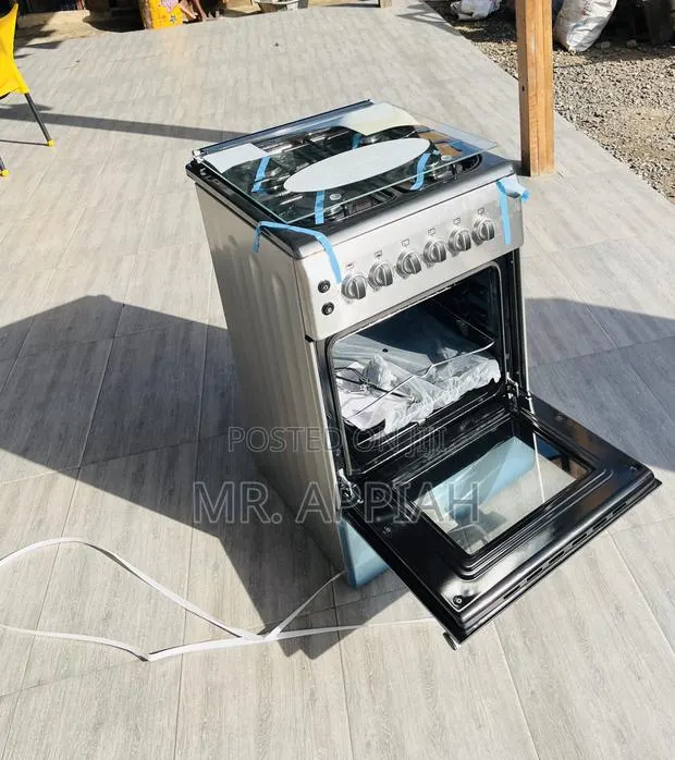 Unique Ferre 50x60cm 4 Gas Burner With Oven Grill(Gray)Glass Lid · Photo 1