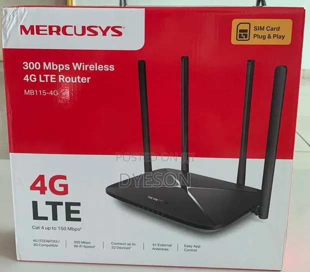 MB115-4G New Comers
300 MBPS Wireless N 4G LTE Router · Photo 1