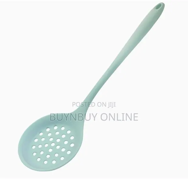 High Heat Silicone Skimmer Perforated Cooking Spoon · Photo 1