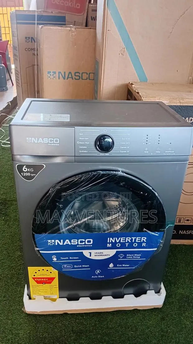 Nasco 6kg Front Load Washing Machine – Silver Finish 6kg · Photo 1