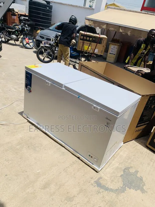 Limited Stock Chest Double Door Midea 50 Freezer White · Photo 1