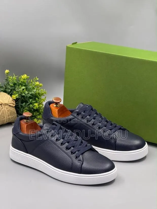 Stylish Pebbled Leather Casual Sneakers , SWIPE > · Photo 1