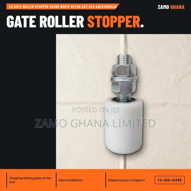 Ca Gate Roller Stopper 40X60 White Nylon Art.450 Aac045 - CA-450-40X60 · Photo 1