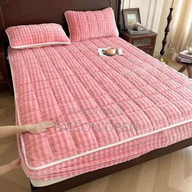 Pure Cotton Thick Fluffy Mattress Covers (Available in Diff Colors · Photo 1