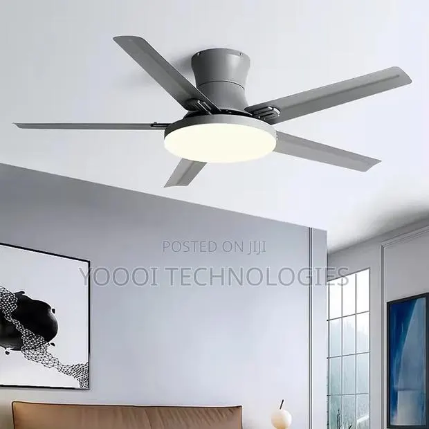 Grey 52” 5 Blade Chandelier LED Fan Light · Photo 1