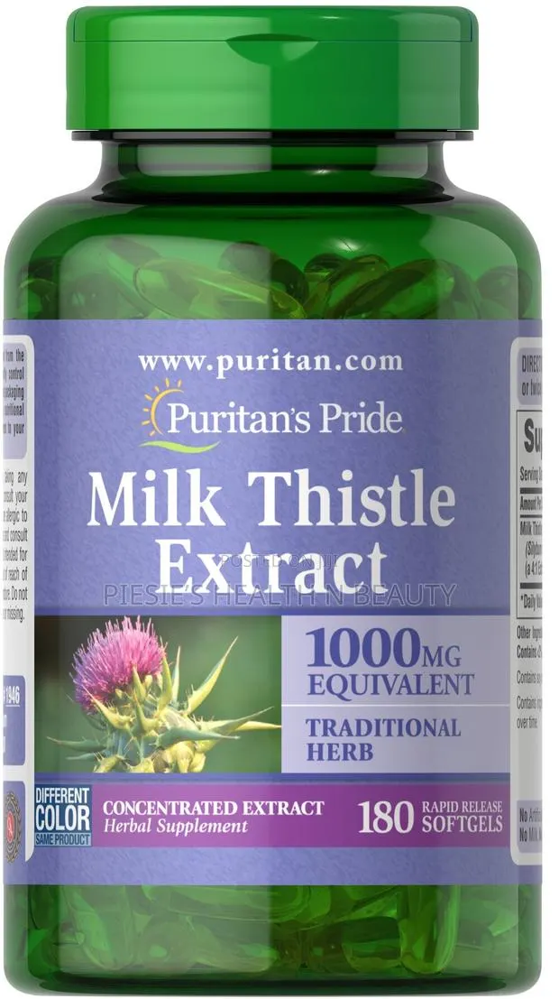 Milk Thistle 1000 Mg 4:1 Extract (Silymarin) 180 Softgels · Photo 1