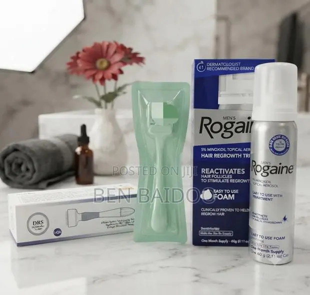 Rogaine Minoxidil and Derma Stamp (Ultimate Combo Men's Hair Growth) · Photo 1