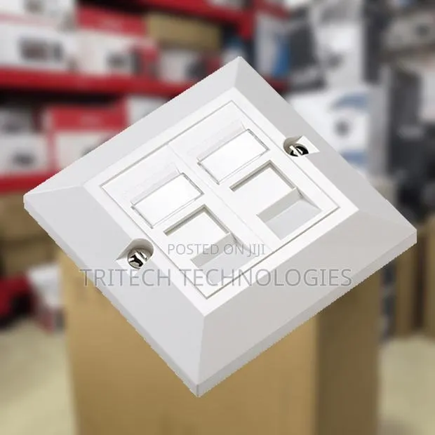 Excel 2-Outlet Single Gang Bevelled Faceplate(100-433) · Photo 1