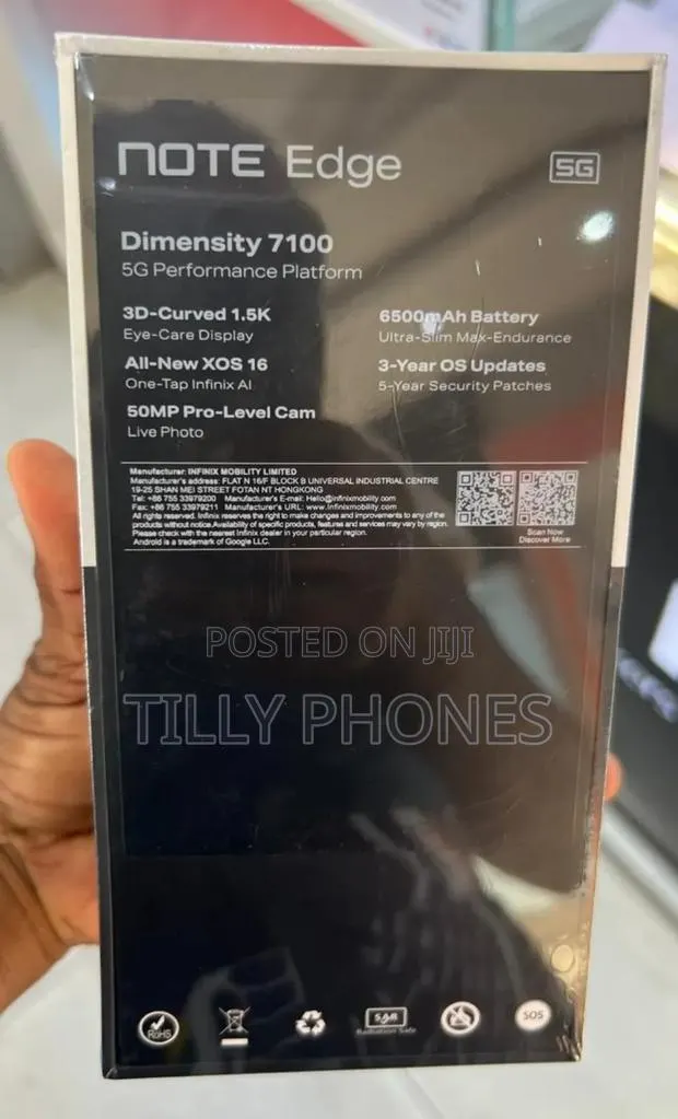 New Infinix Note Edge 256 GB Black · Photo 1