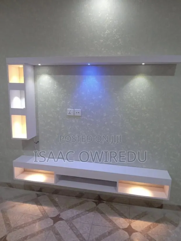 Television Wall Mount Design With Multi Sport Lights · Photo 1