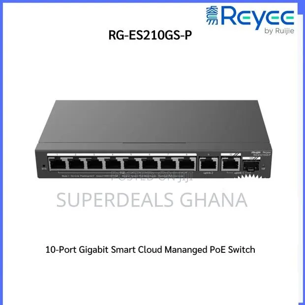 Rg-es210gs-p, Reyee 10-port Gigabit Smart Cloud Managed Poe Switch · Photo 1
