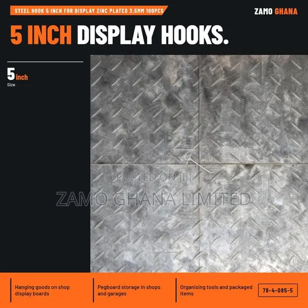 Steel Hook 5 Inch for Display Zinc Plated 3.5Mm 100Pcs - 78-4-085-5 · Photo 1