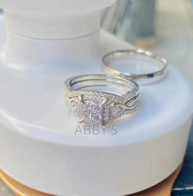 4pcs Pure 925 Sterling Silver Infinity Wedding Ring Set · Photo 1