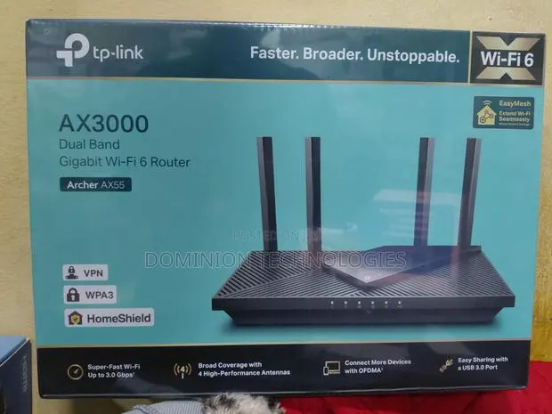 TP-Link Archer Ax55 Ax3000 Dual Band Gigabit Wi-Fi 6 Router · Photo 1