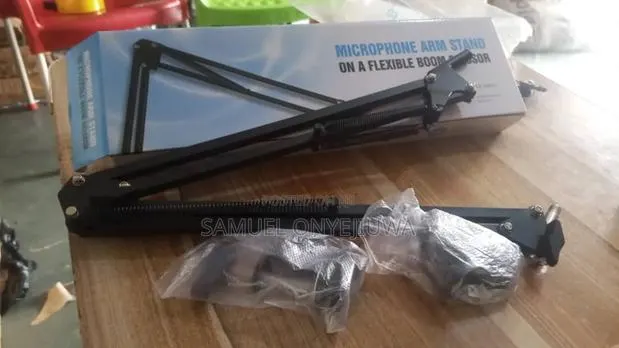 Microphone Boom Arm Studio Podcast USB Mic Stand+Desk Clamp · Photo 1