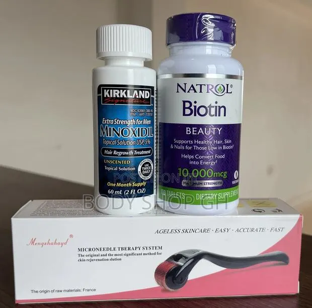 Kirkland Minoxidil + Biotin + Derma Rollet - Hair Regrowth · Photo 1