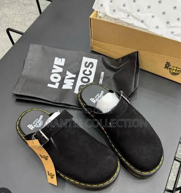 Dr Martens Black Suede Sandals · Photo 1