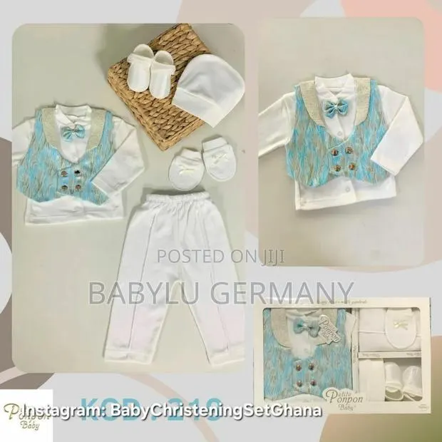 Premium Blue and Whit Baby Boy Suit Gift Set Newborn to 6 Months · Photo 1
