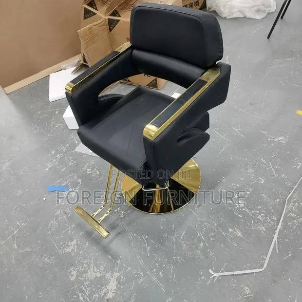 Black and Gold Hydraulic Salon Styling Chair · Photo 1