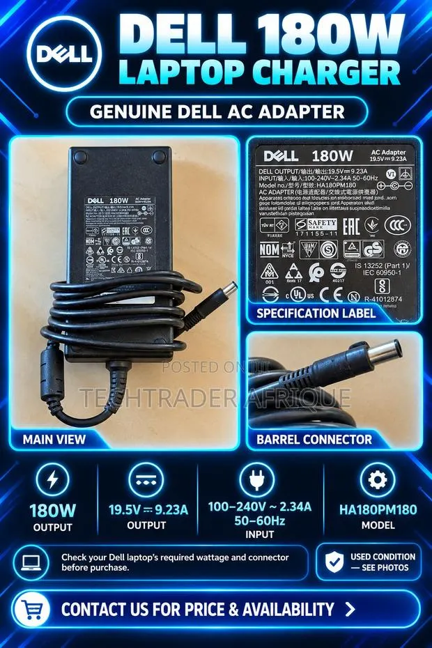 Dell 180W Laptop Charger · Photo 1