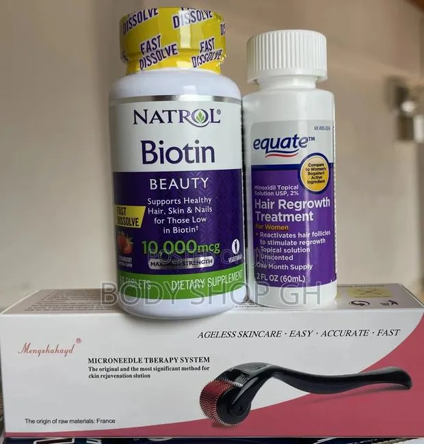 Hair Growth Pack for Women ( Minoxidil + Biotin +Roller) · Photo 1