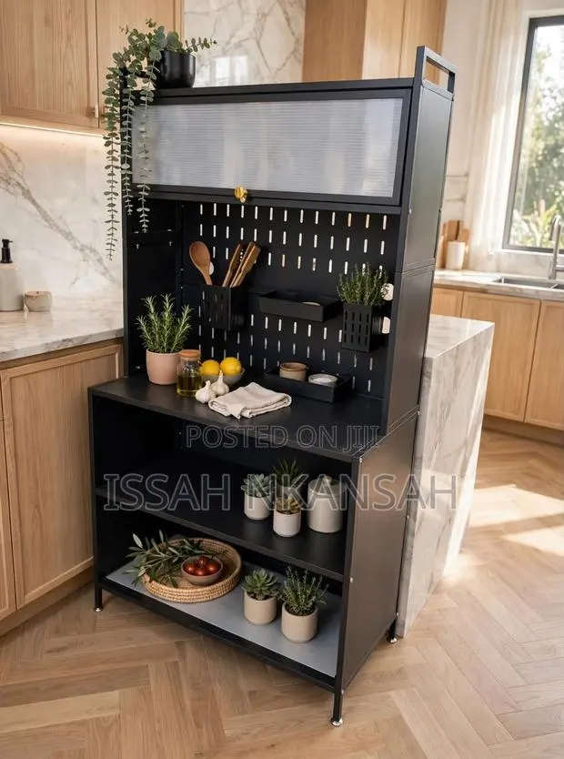 Big Black Kichen Cabinet 2 Frosted Doors · Photo 1