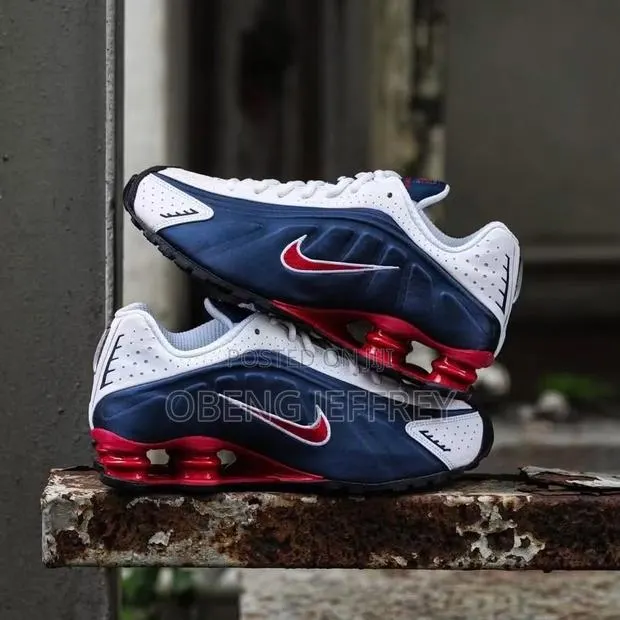 Original Nike Shox R4 Sleek Midnight Navy, White Upper · Photo 1