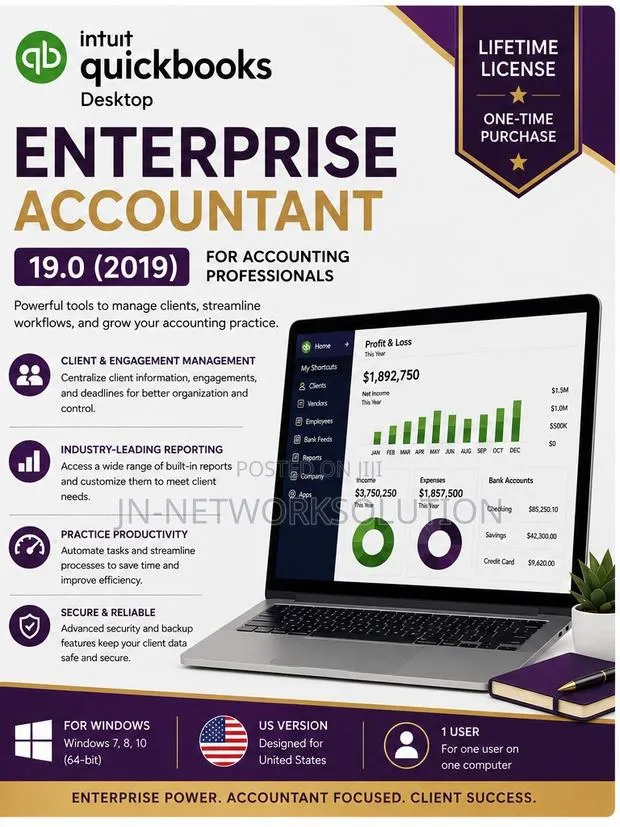 Intuit QuickBooks Desktop Enterprise Accountant 19.0 (2019) Lifetime · Photo 1