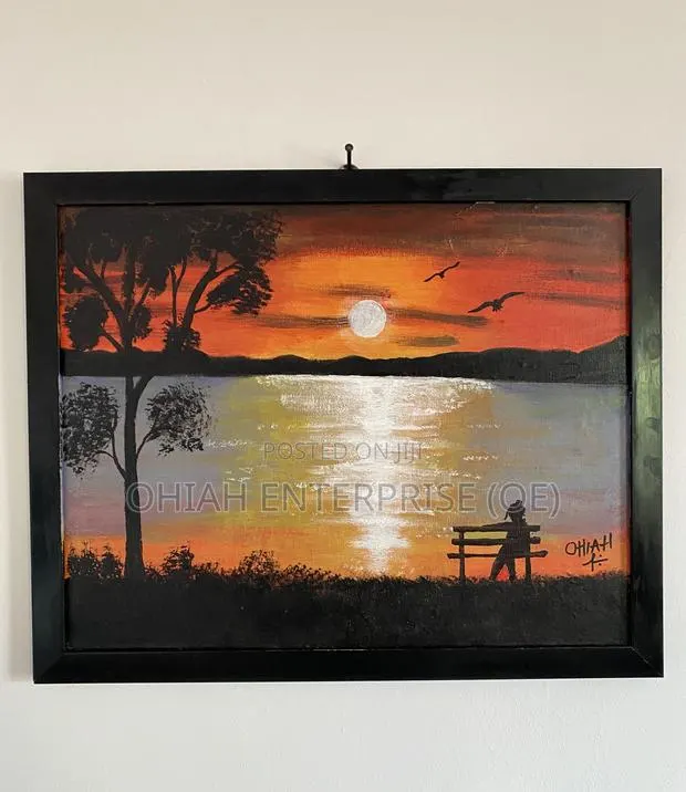 Hand-Painted Sunset Art by Ohiah-Available for Sale. · Photo 1