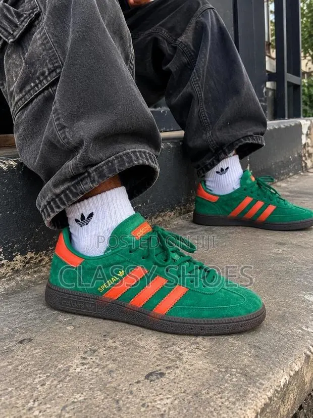 Adidas Spezial Deep Green and Orange Stripes · Photo 1