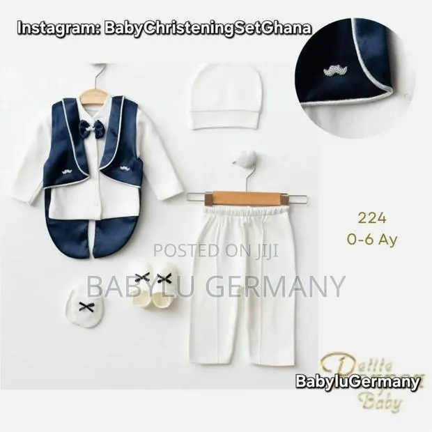 Royal Blue and White Newborn to 6 Months Baby Luxury Suit Gift Set · Photo 1
