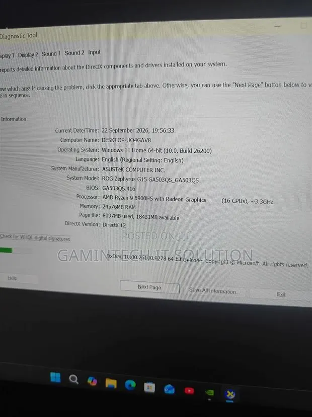 Laptop Asus ROG Zephyrus G15 24GB AMD Ryzen 9 SSD 1T · Photo 1