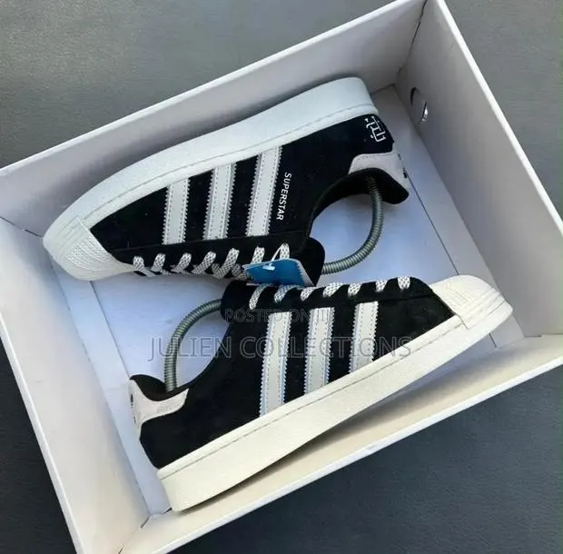 Adidas Superstar Black Leather N White · Photo 1