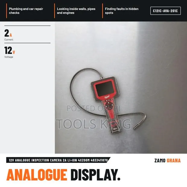 12V Analogue Inspection Camera 2A Li-Ion 4Xzoom 49334 - C12ic-Ava-201c · Photo 1