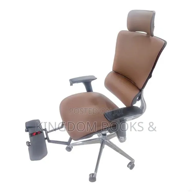Executive Ergonomic Swivel Office Chair With Footrest - Full Leather · Photo 1
